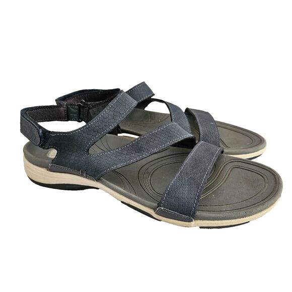 Dr Scholl's Day Trip Slingback Strappy Sandals Womens 10M Navy Blue Gel Cushion - Picture 1 of 10